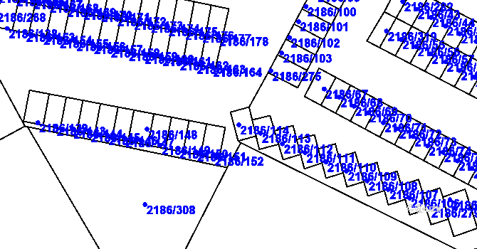 Parcela st. 2186/114 v KÚ Dobruška, Katastrální mapa