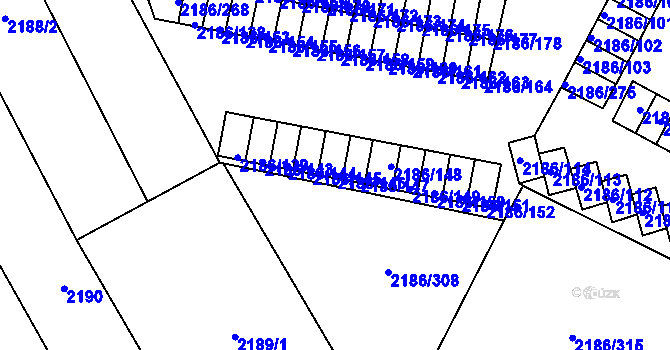 Parcela st. 2186/146 v KÚ Dobruška, Katastrální mapa