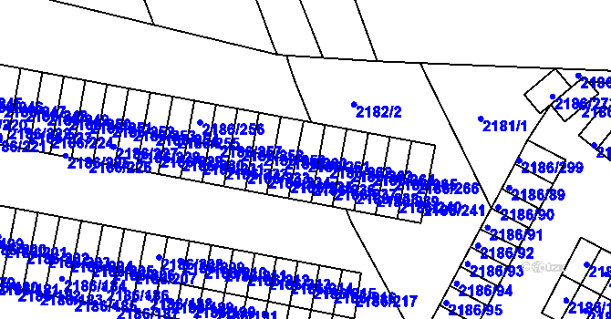 Parcela st. 2186/261 v KÚ Dobruška, Katastrální mapa