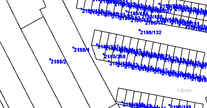 Parcela st. 2186/268 v KÚ Dobruška, Katastrální mapa