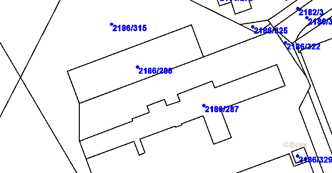 Parcela st. 2186/295 v KÚ Dobruška, Katastrální mapa