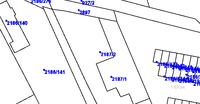 Parcela st. 2187/2 v KÚ Dobruška, Katastrální mapa