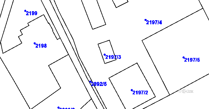 Parcela st. 2197/3 v KÚ Dobruška, Katastrální mapa