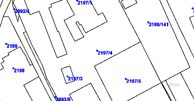 Parcela st. 2197/4 v KÚ Dobruška, Katastrální mapa