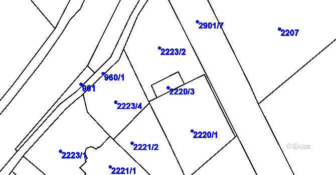 Parcela st. 2220/3 v KÚ Dobruška, Katastrální mapa