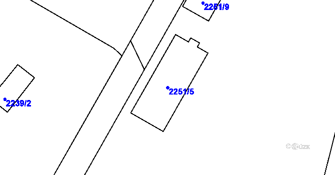 Parcela st. 2251/5 v KÚ Dobruška, Katastrální mapa
