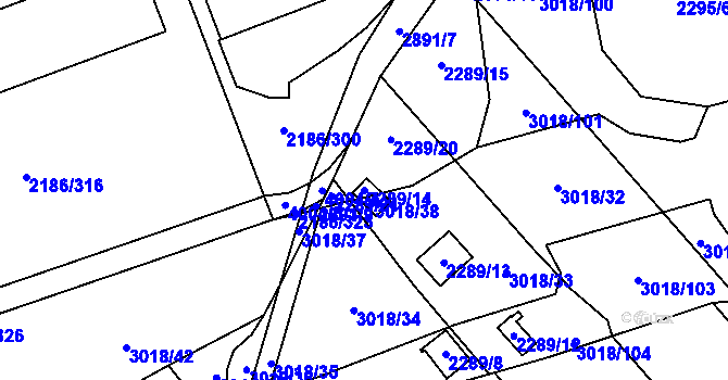 Parcela st. 2289/14 v KÚ Dobruška, Katastrální mapa