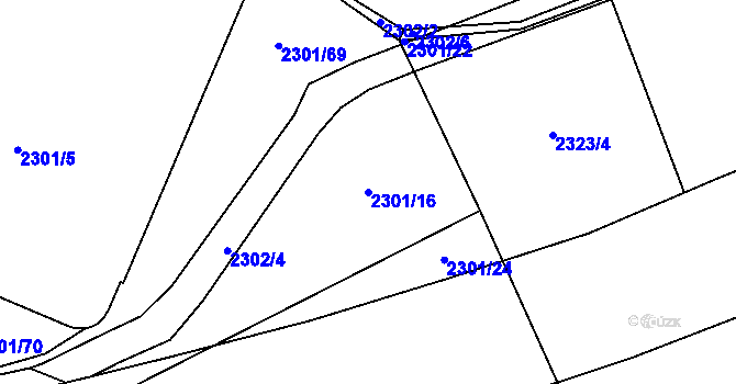 Parcela st. 2301/16 v KÚ Dobruška, Katastrální mapa