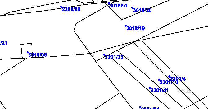 Parcela st. 2301/25 v KÚ Dobruška, Katastrální mapa