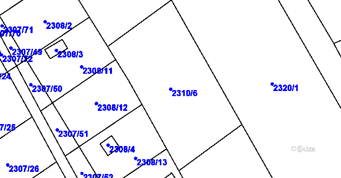 Parcela st. 2310/6 v KÚ Dobruška, Katastrální mapa