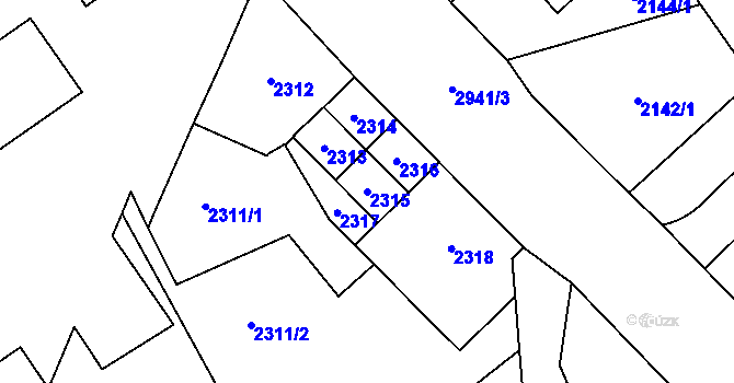 Parcela st. 2315 v KÚ Dobruška, Katastrální mapa