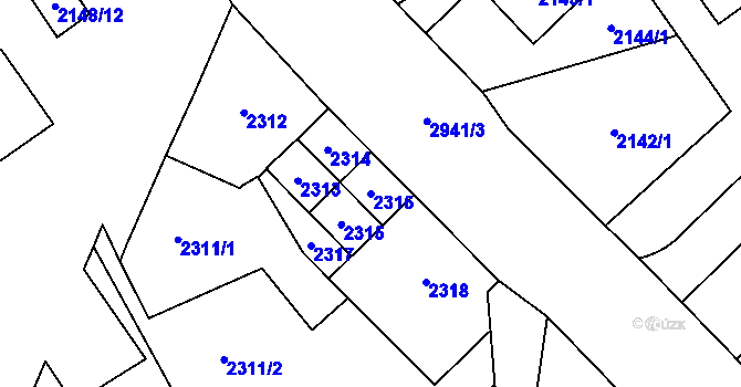 Parcela st. 2316 v KÚ Dobruška, Katastrální mapa