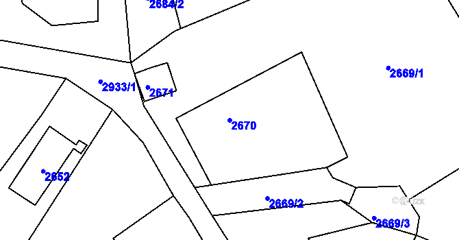 Parcela st. 2670 v KÚ Dobruška, Katastrální mapa