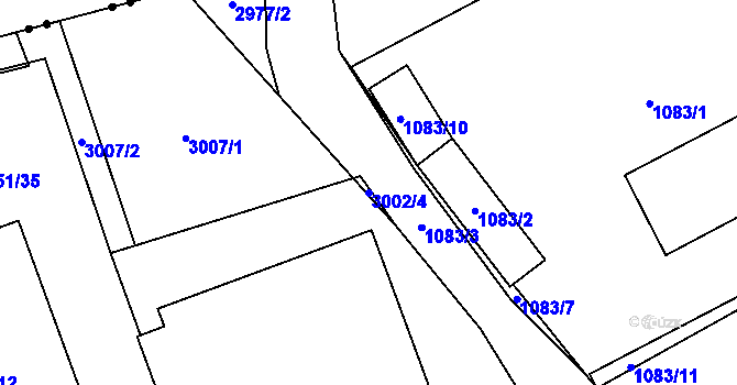 Parcela st. 3002/4 v KÚ Dobruška, Katastrální mapa