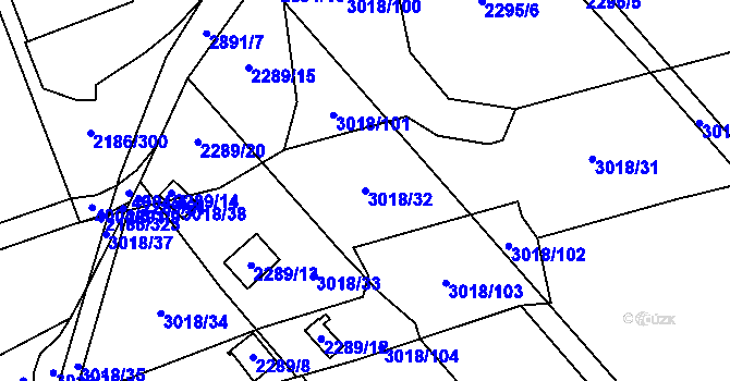 Parcela st. 3018/32 v KÚ Dobruška, Katastrální mapa