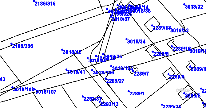 Parcela st. 3018/35 v KÚ Dobruška, Katastrální mapa
