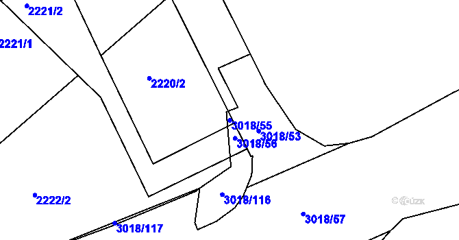 Parcela st. 3018/55 v KÚ Dobruška, Katastrální mapa