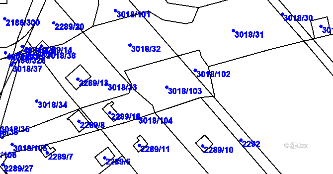 Parcela st. 3018/103 v KÚ Dobruška, Katastrální mapa