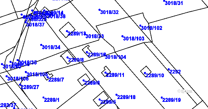 Parcela st. 3018/104 v KÚ Dobruška, Katastrální mapa