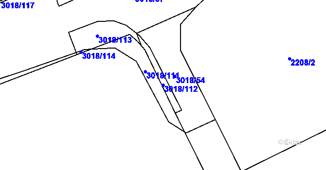 Parcela st. 3018/112 v KÚ Dobruška, Katastrální mapa