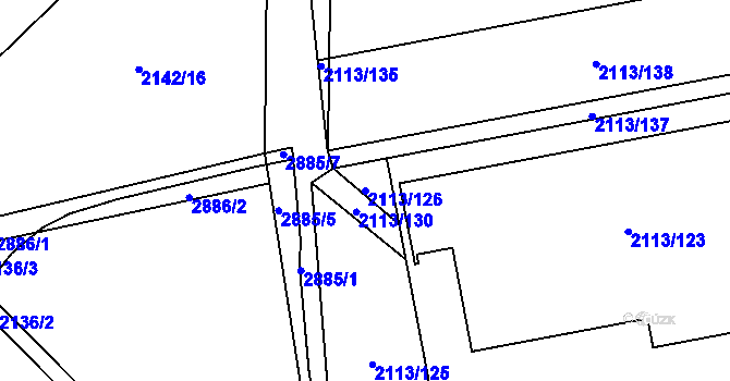 Parcela st. 2113/126 v KÚ Dobruška, Katastrální mapa
