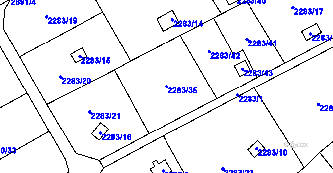 Parcela st. 2283/35 v KÚ Dobruška, Katastrální mapa