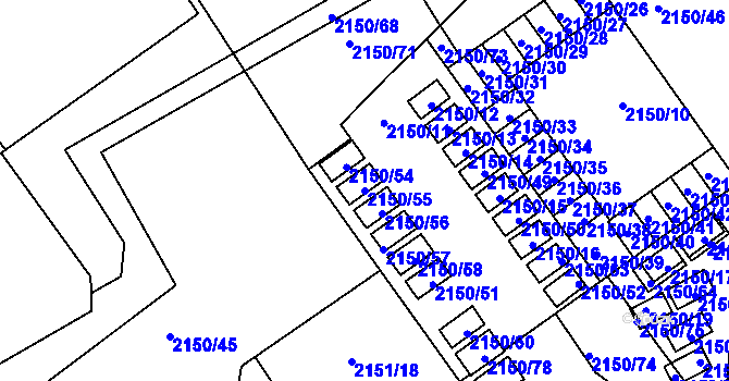 Parcela st. 2150/55 v KÚ Dobruška, Katastrální mapa