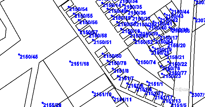 Parcela st. 2150/60 v KÚ Dobruška, Katastrální mapa
