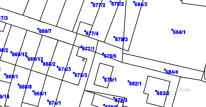 Parcela st. 679/5 v KÚ Dobruška, Katastrální mapa