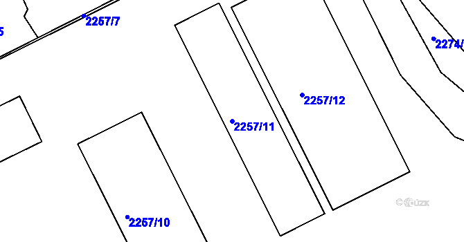 Parcela st. 2257/11 v KÚ Dobruška, Katastrální mapa