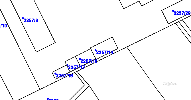 Parcela st. 2257/14 v KÚ Dobruška, Katastrální mapa