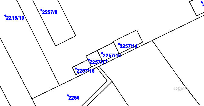 Parcela st. 2257/18 v KÚ Dobruška, Katastrální mapa