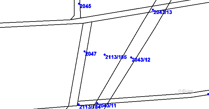 Parcela st. 2113/185 v KÚ Dobruška, Katastrální mapa
