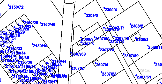Parcela st. 2307/5 v KÚ Dobruška, Katastrální mapa
