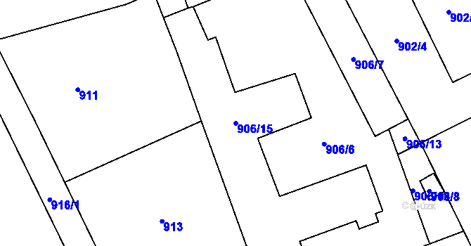 Parcela st. 906/15 v KÚ Dobruška, Katastrální mapa