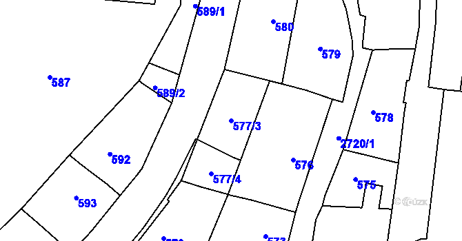 Parcela st. 577/3 v KÚ Dobruška, Katastrální mapa