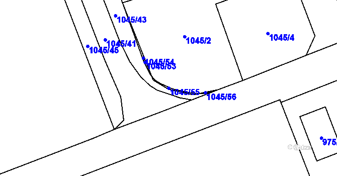 Parcela st. 1045/55 v KÚ Dobruška, Katastrální mapa