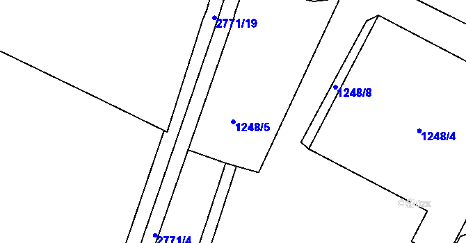 Parcela st. 1248/5 v KÚ Dobruška, Katastrální mapa