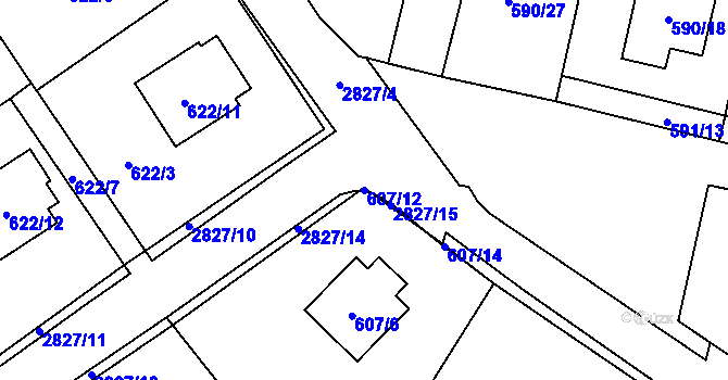 Parcela st. 607/12 v KÚ Dobruška, Katastrální mapa