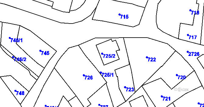 Parcela st. 725/2 v KÚ Dobruška, Katastrální mapa