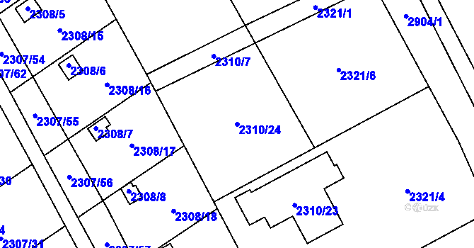 Parcela st. 2310/24 v KÚ Dobruška, Katastrální mapa