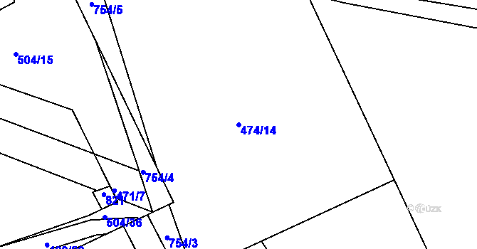 Parcela st. 474/14 v KÚ Pulice, Katastrální mapa