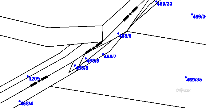 Parcela st. 468/7 v KÚ Pulice, Katastrální mapa