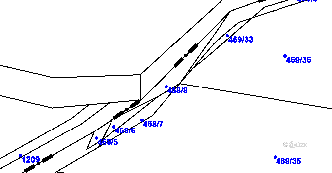 Parcela st. 468/8 v KÚ Pulice, Katastrální mapa