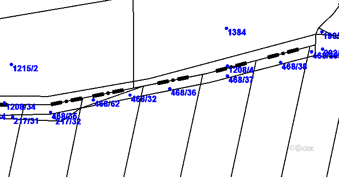 Parcela st. 468/36 v KÚ Pulice, Katastrální mapa
