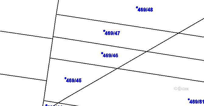 Parcela st. 469/46 v KÚ Pulice, Katastrální mapa
