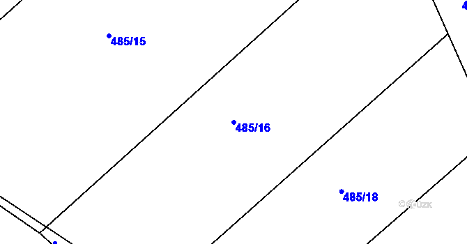 Parcela st. 485/16 v KÚ Pulice, Katastrální mapa