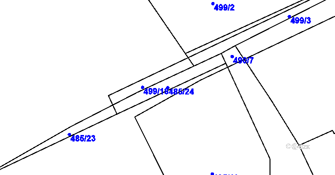 Parcela st. 485/24 v KÚ Pulice, Katastrální mapa