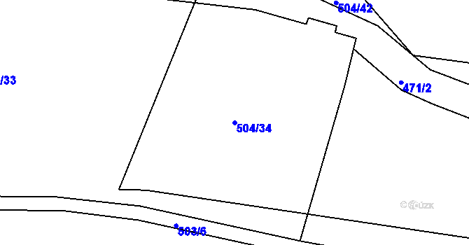 Parcela st. 504/34 v KÚ Pulice, Katastrální mapa