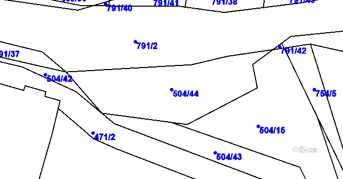 Parcela st. 504/44 v KÚ Pulice, Katastrální mapa